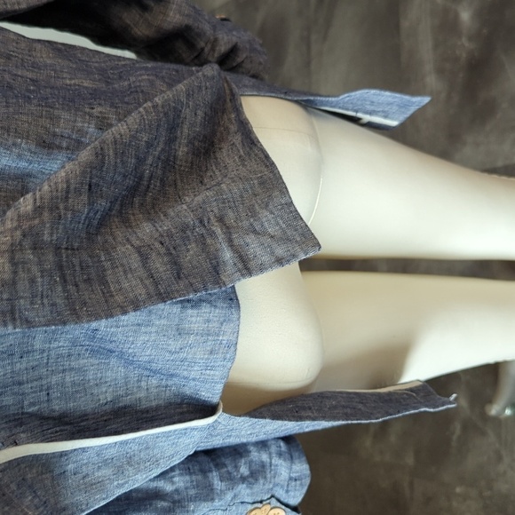 MNG Casual Double Breasted Linen Blazer Blue S preppy summer business casual - Picture 9 of 10